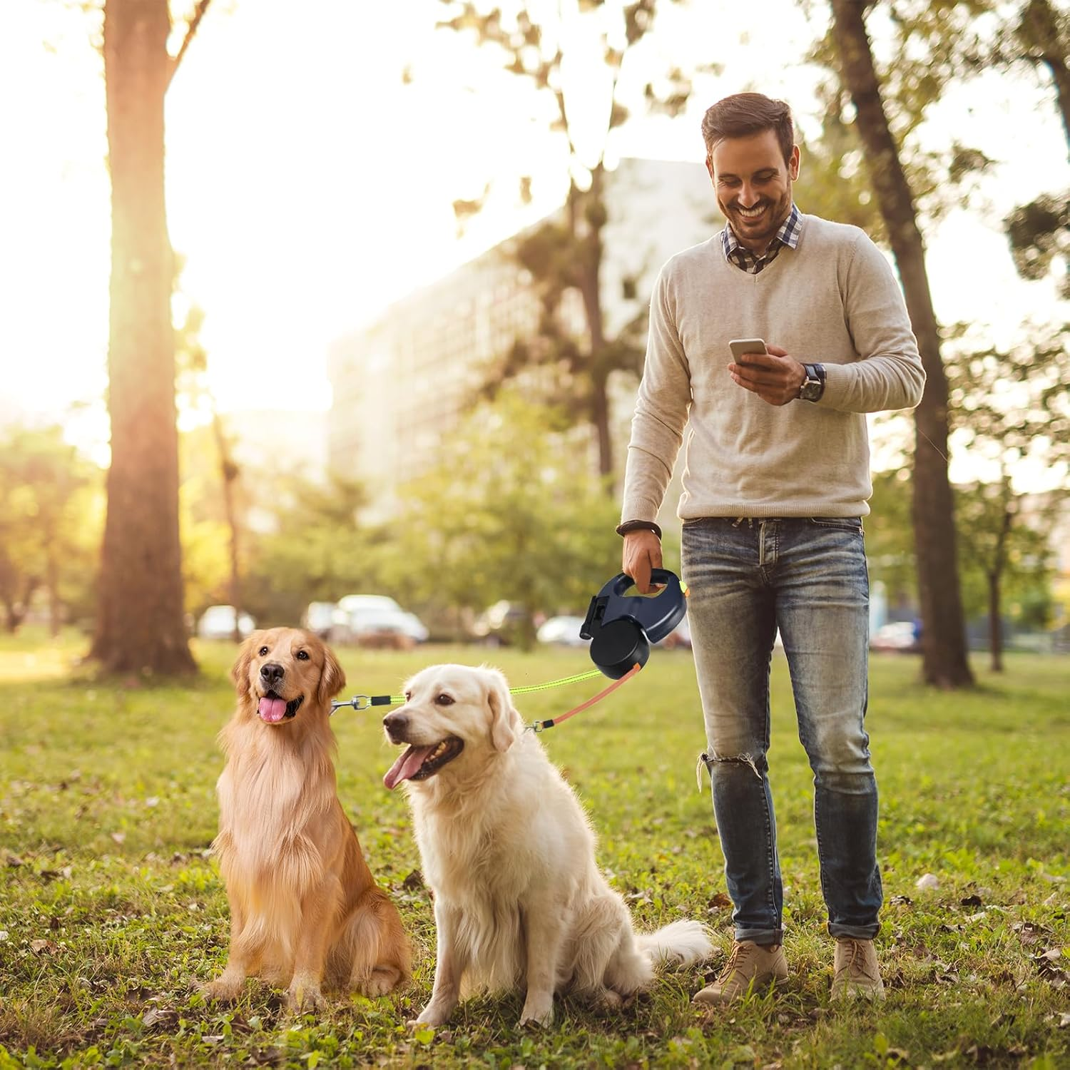 Dual Retractable Dog Leash