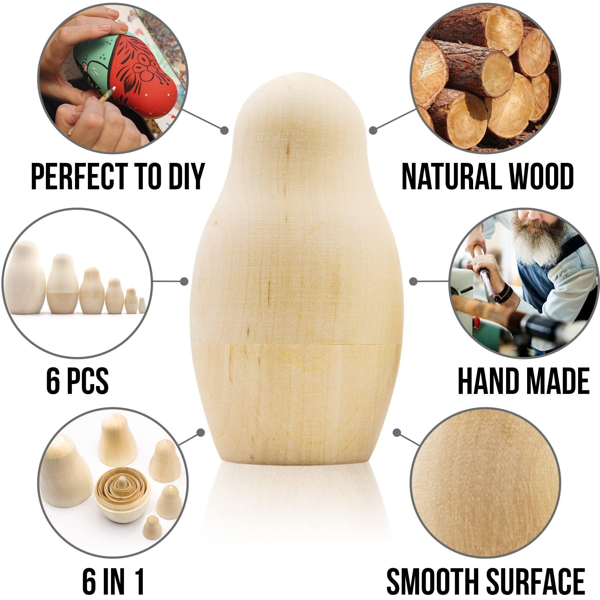 DIY Blank Nesting Dolls 6 Piece