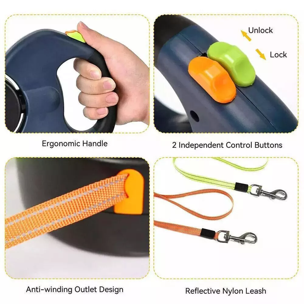Dual Retractable Dog Leash