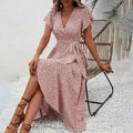 Sienna Floral Boho Wrap Maxi Dress - front