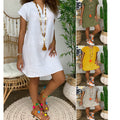 Solstice Solid V-Neck Beach Sundress