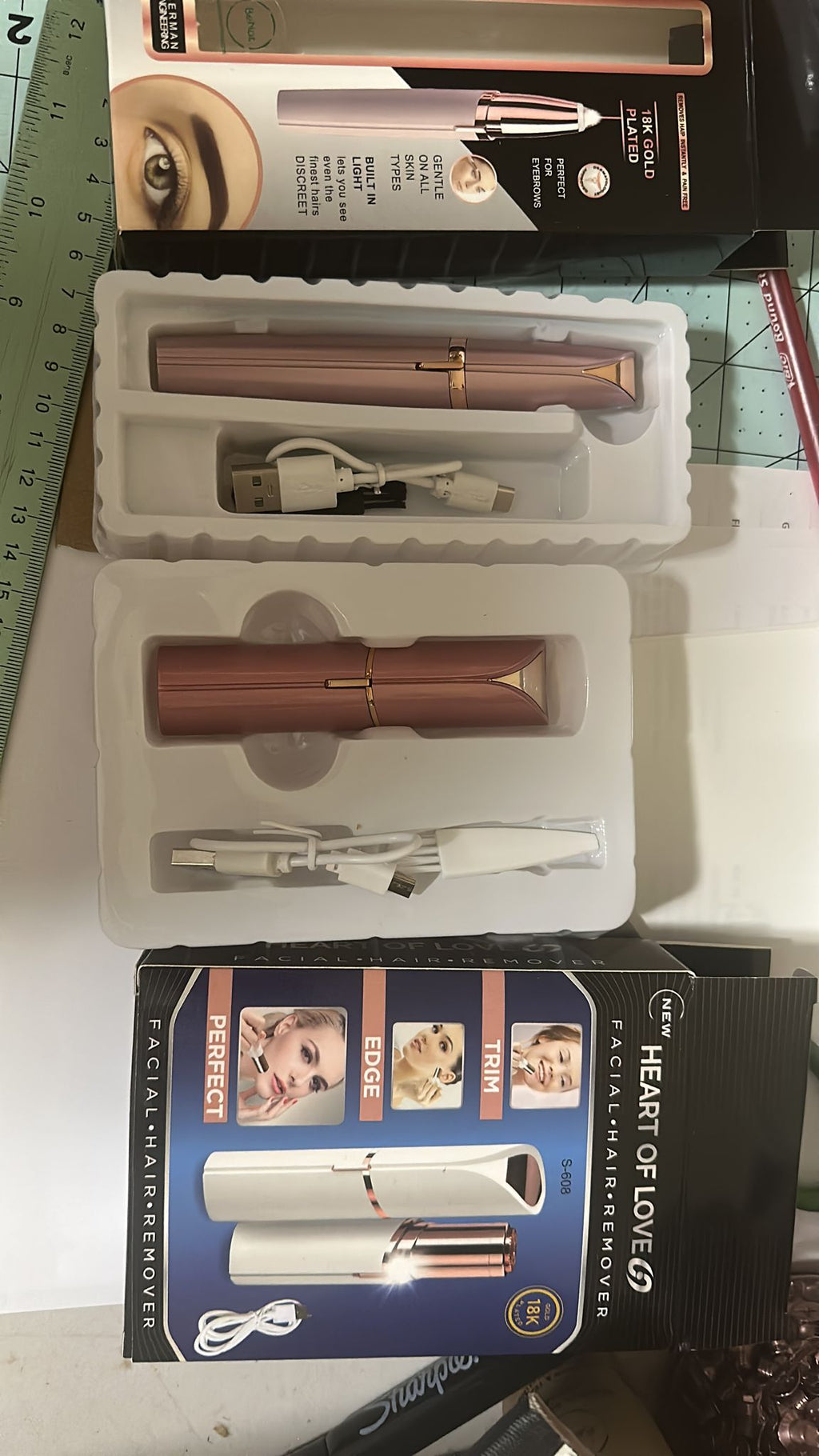 Rechargeable Facial Hair Remover Set