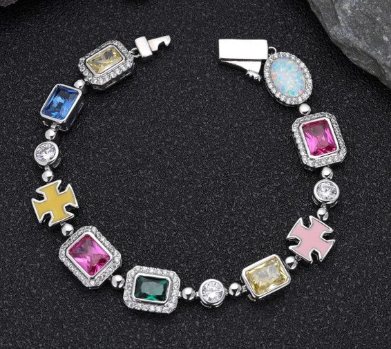 Gold-Plated Gemstone Pendant Necklace