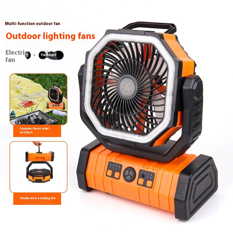 Camping Fan with Power Bank & LED Light