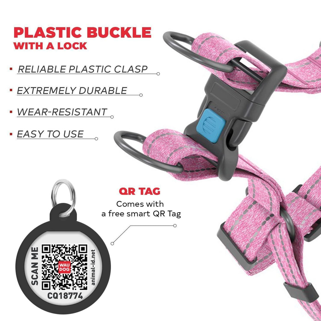 Soft Cotton Dog Harness Pink