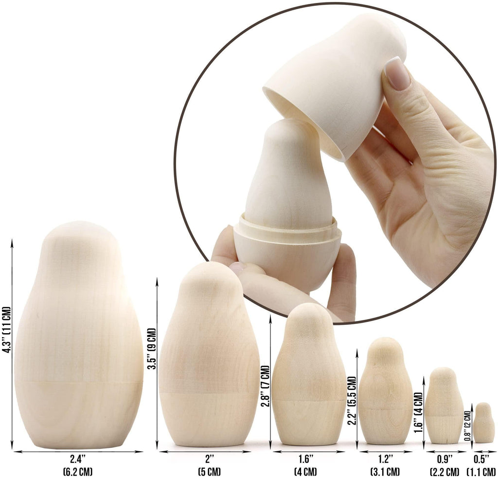 DIY Blank Nesting Dolls 6 Piece
