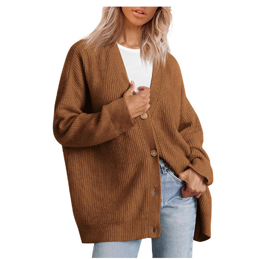 Cecily Ribbed Button-Front Cardigan Sweater detail