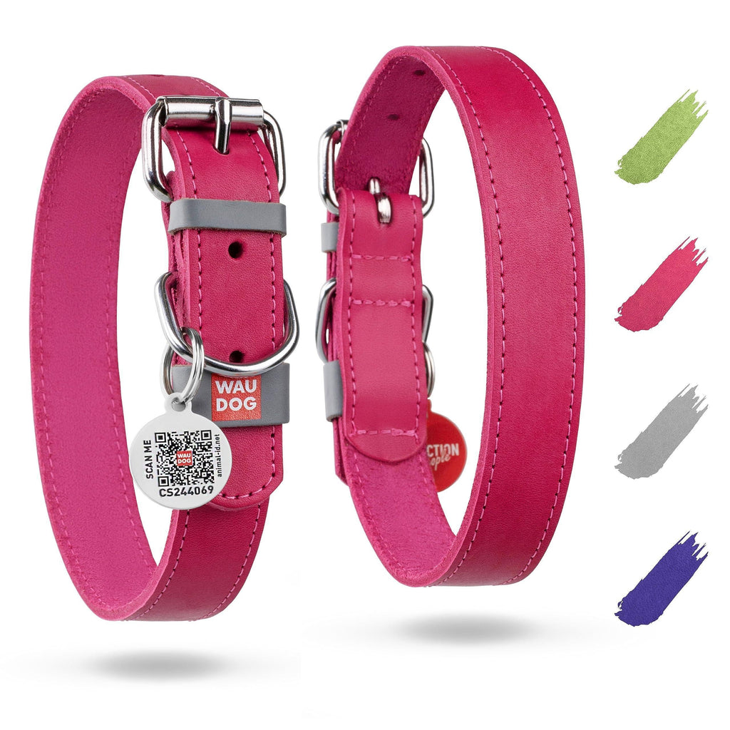 Leather Dog Collar Pink