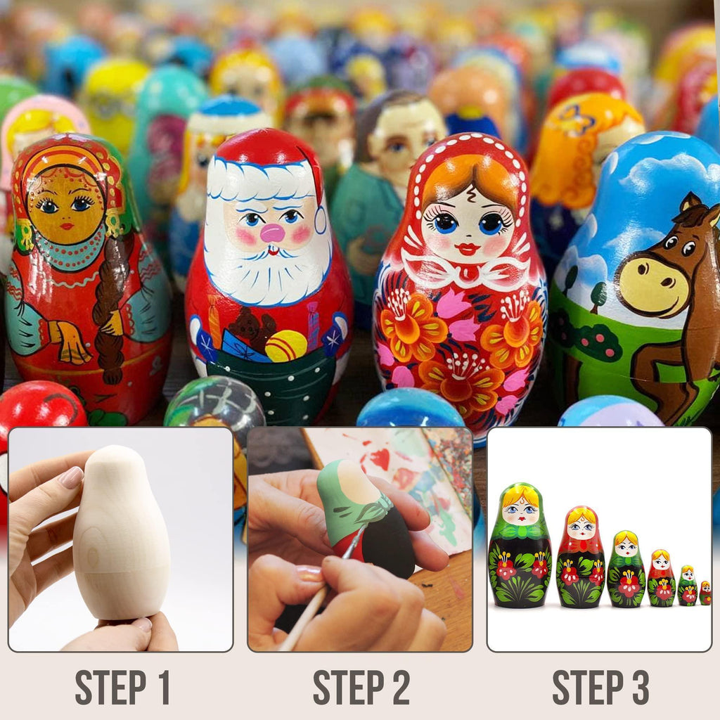 DIY Blank Nesting Dolls 6 Piece