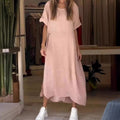 Josie Cotton-Linen Loose V-Neck Dress