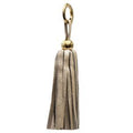 Leather Tassel Bag Charm Gold
