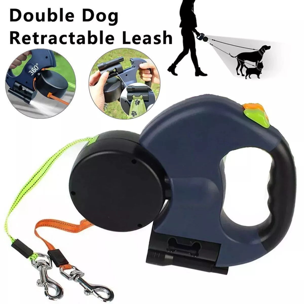 Dual Retractable Dog Leash