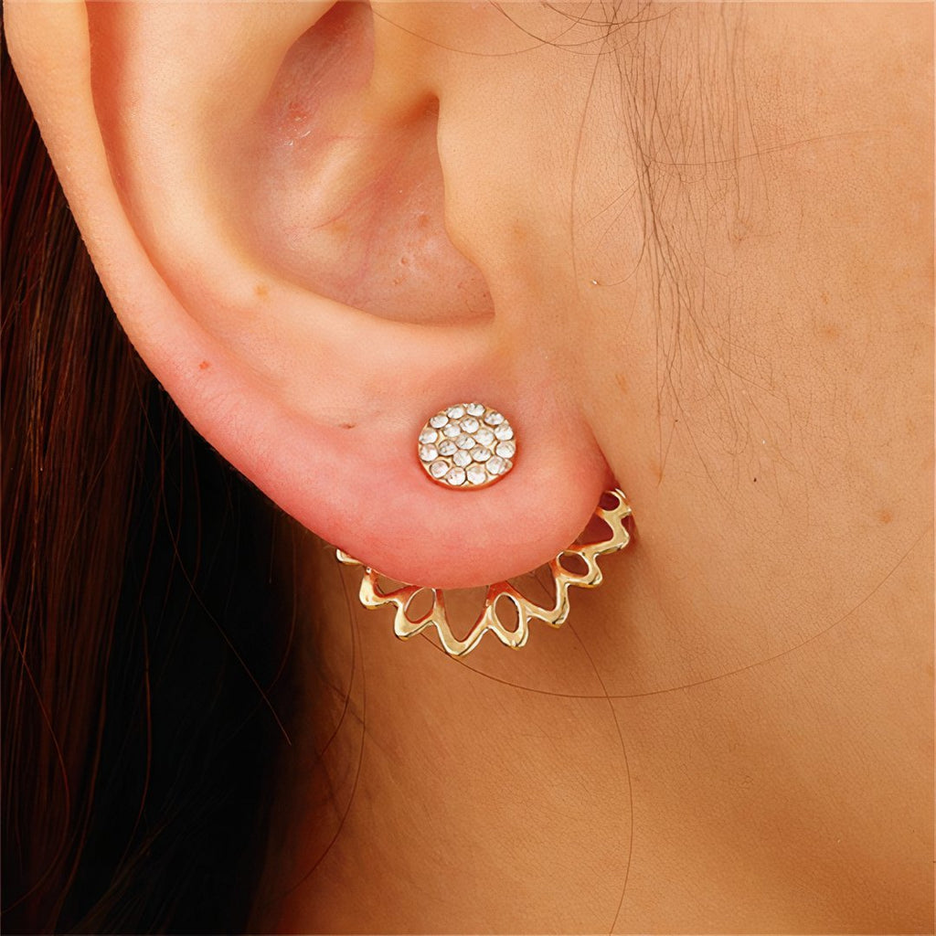 Crystal Earrings Gold