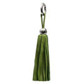 Leather Tassel Bag Charm Silver