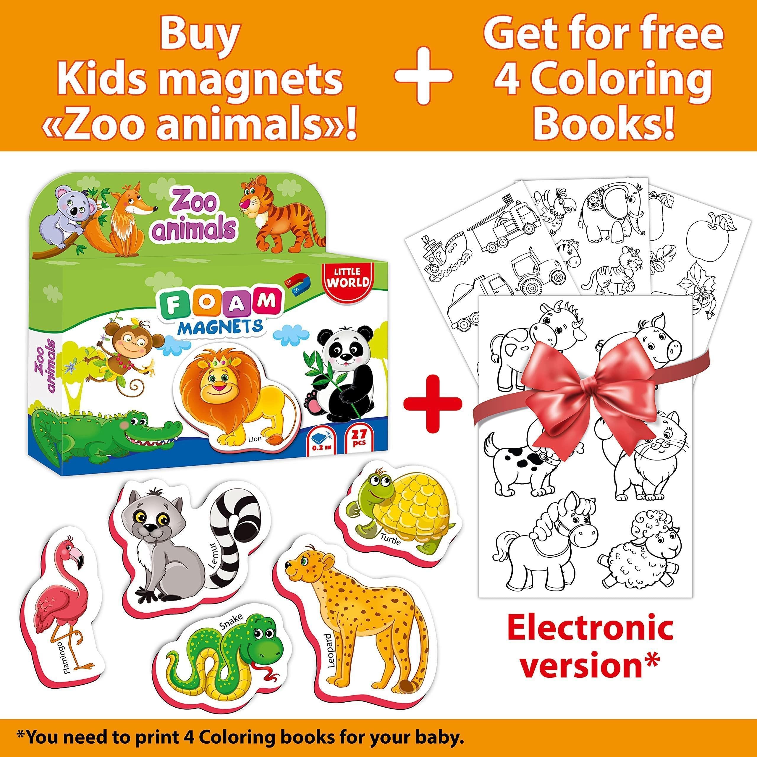 Zoo Animal Foam Fridge Magnets