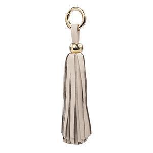 Leather Tassel Charm Nude Gold