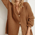 Cecily Ribbed Button-Front Cardigan Sweater