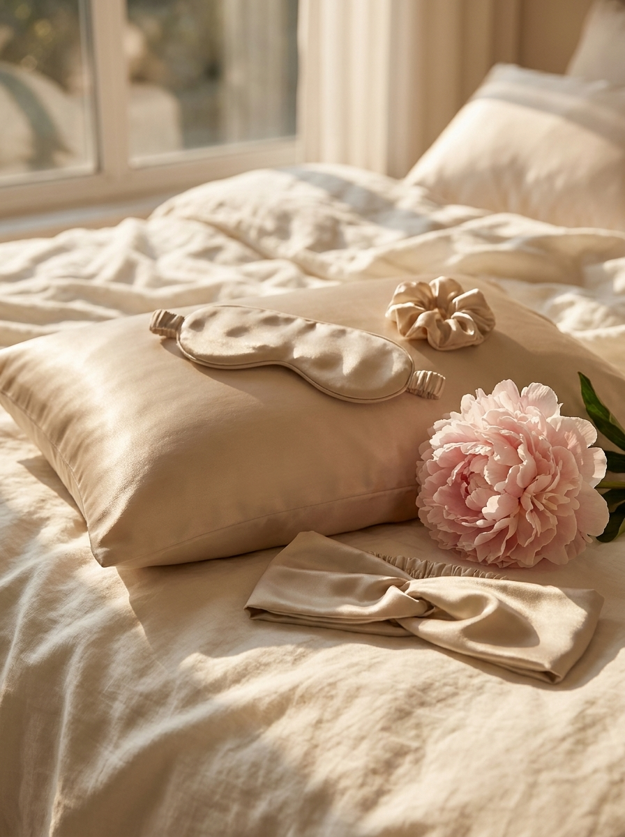 Fleur Silk Sleep Set — linen morning editorial