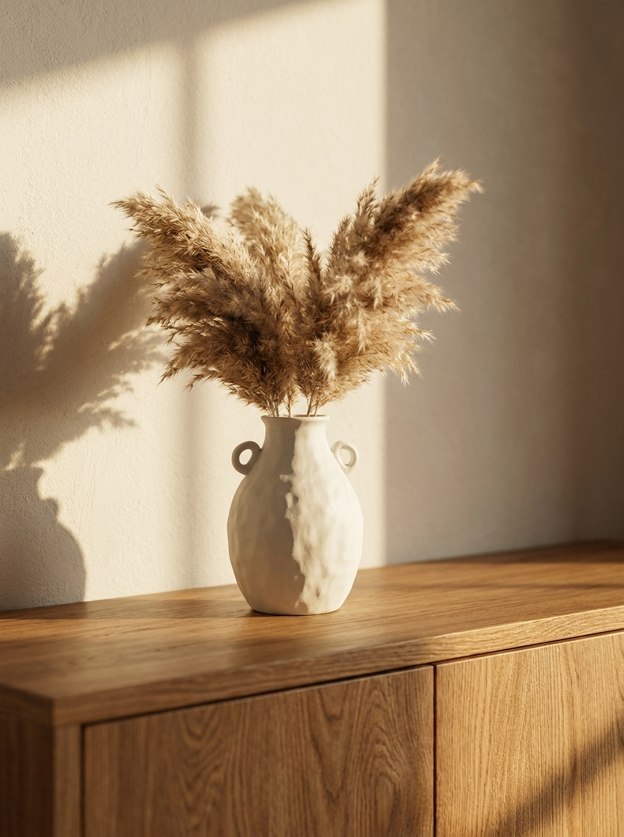 Fleur Nordic Ceramic Vase — golden hour editorial