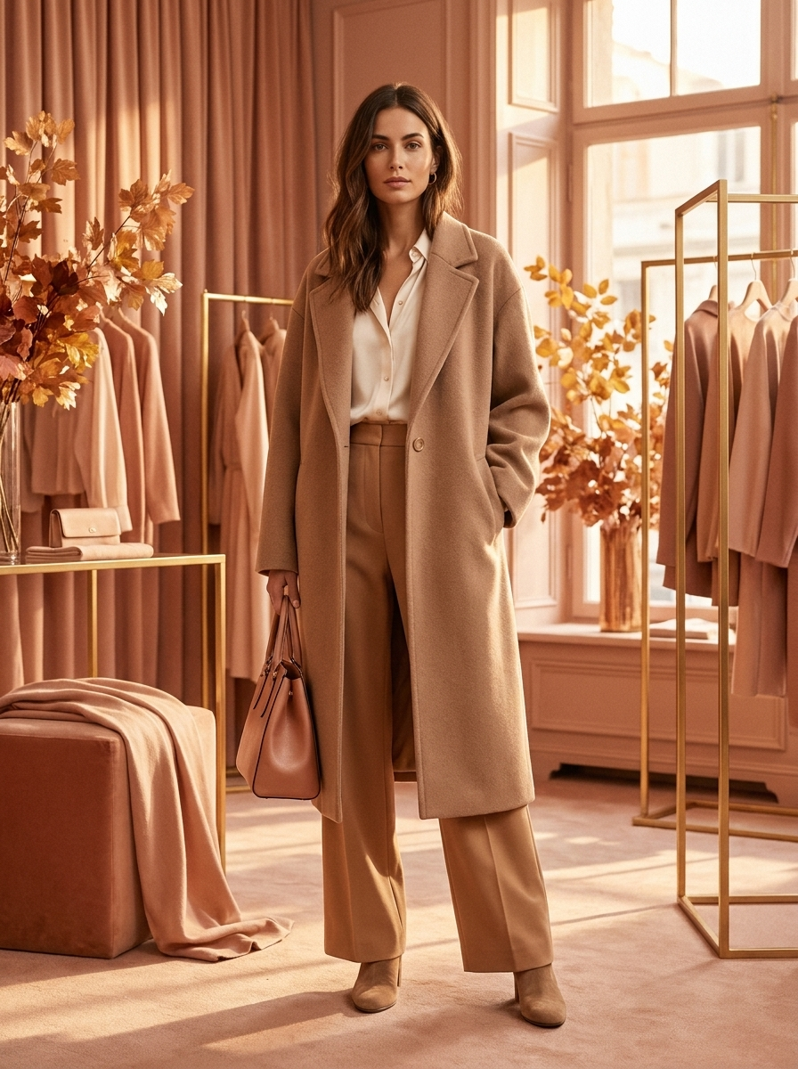 Fleur Single-Breasted Wool Coat — editorial