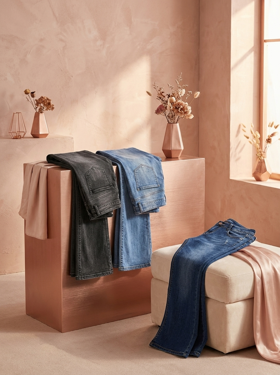 Fleur High-Waist Jeans — editorial