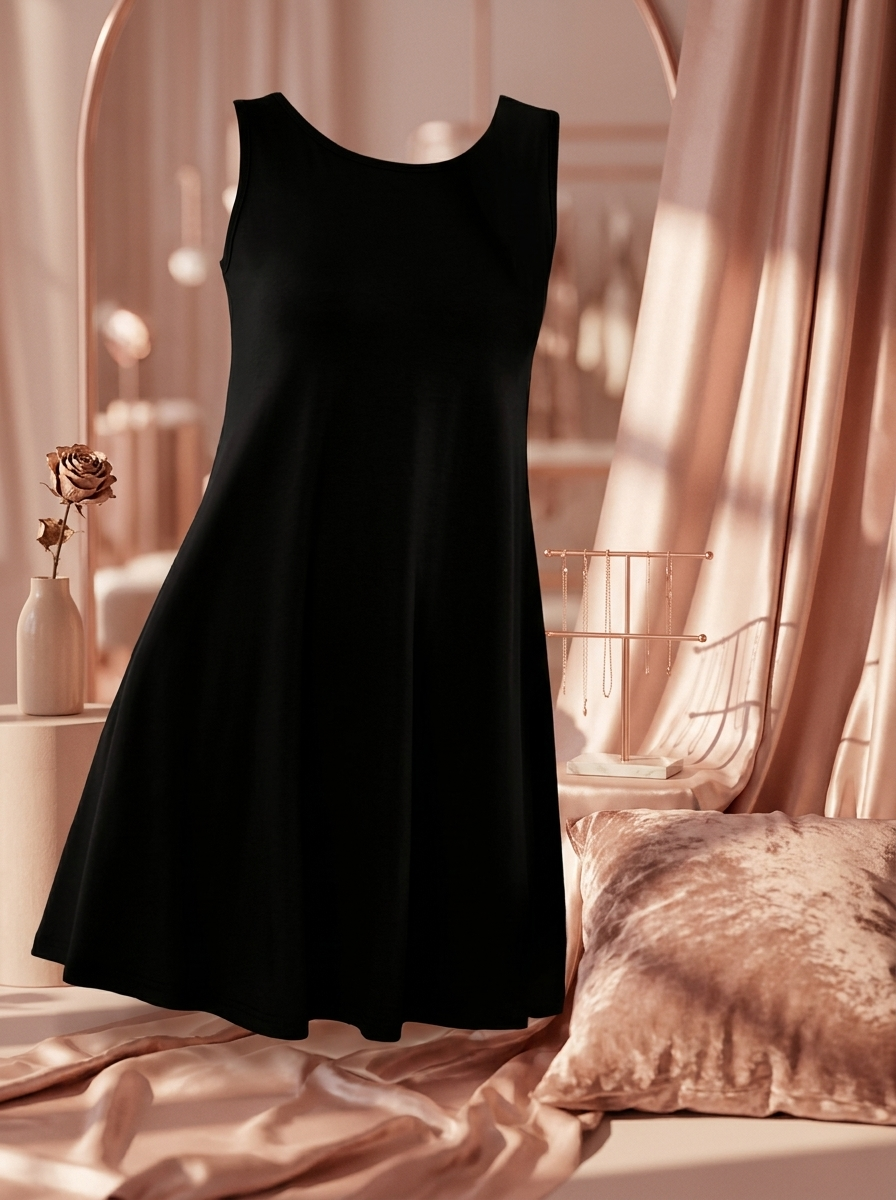Women's Casual Swing Simple T-Shirt Loose Dress — editorial