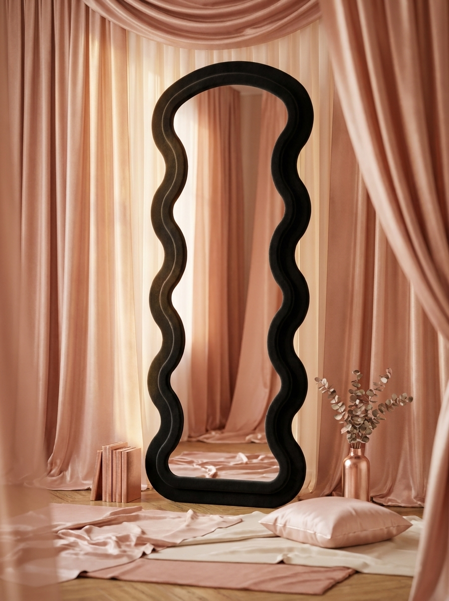 Flannel Wave Full Length Floor Mirror with Stand — editorial