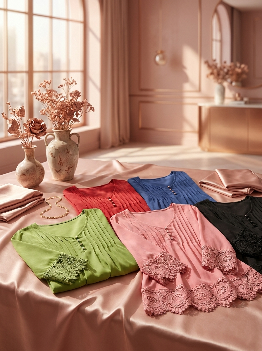 Explora Pintuck Lace Top — editorial