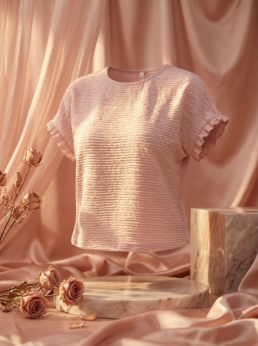 Women's Knitwear Casual Top Round Neck T-shirt — editorial