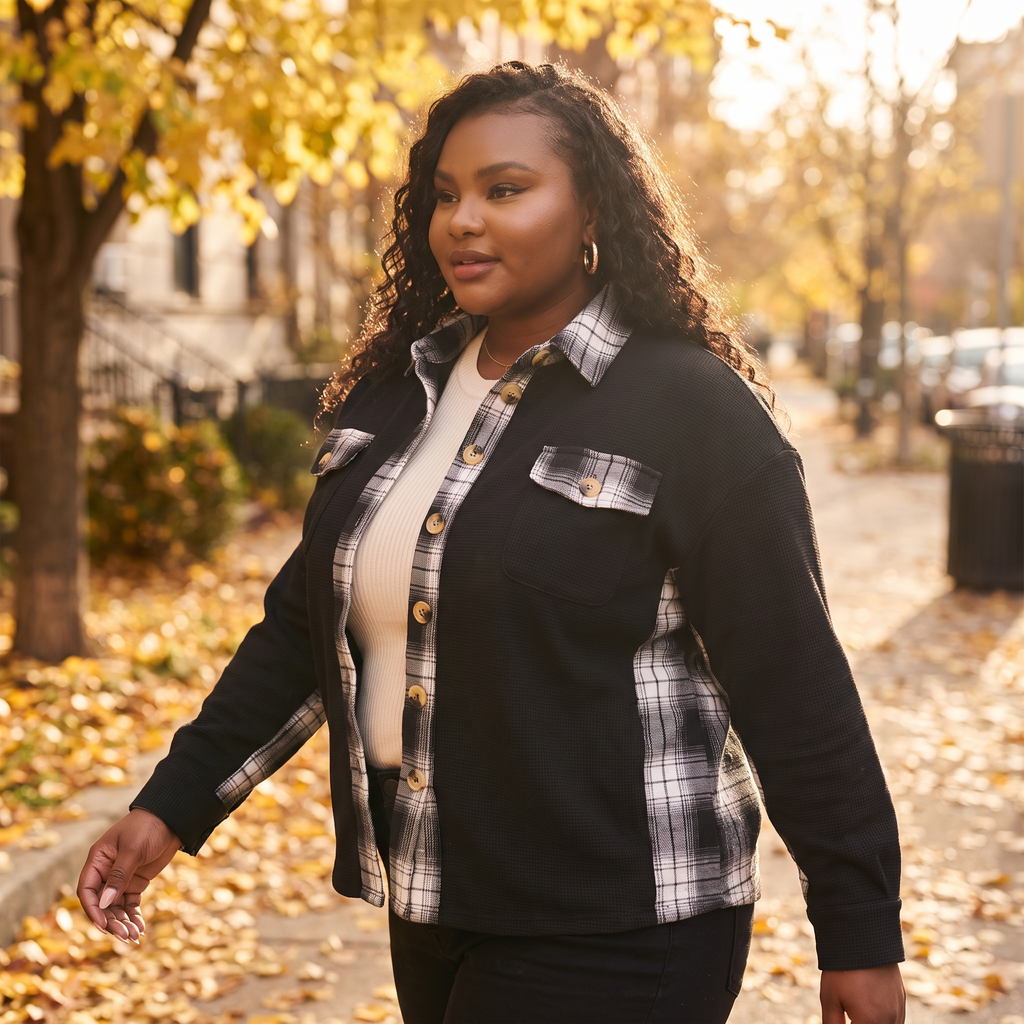 Fleur Plaid Shacket - Fleur