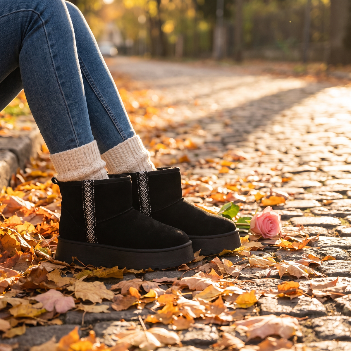 Fleur Mini Platform Suede Boots - Fleur