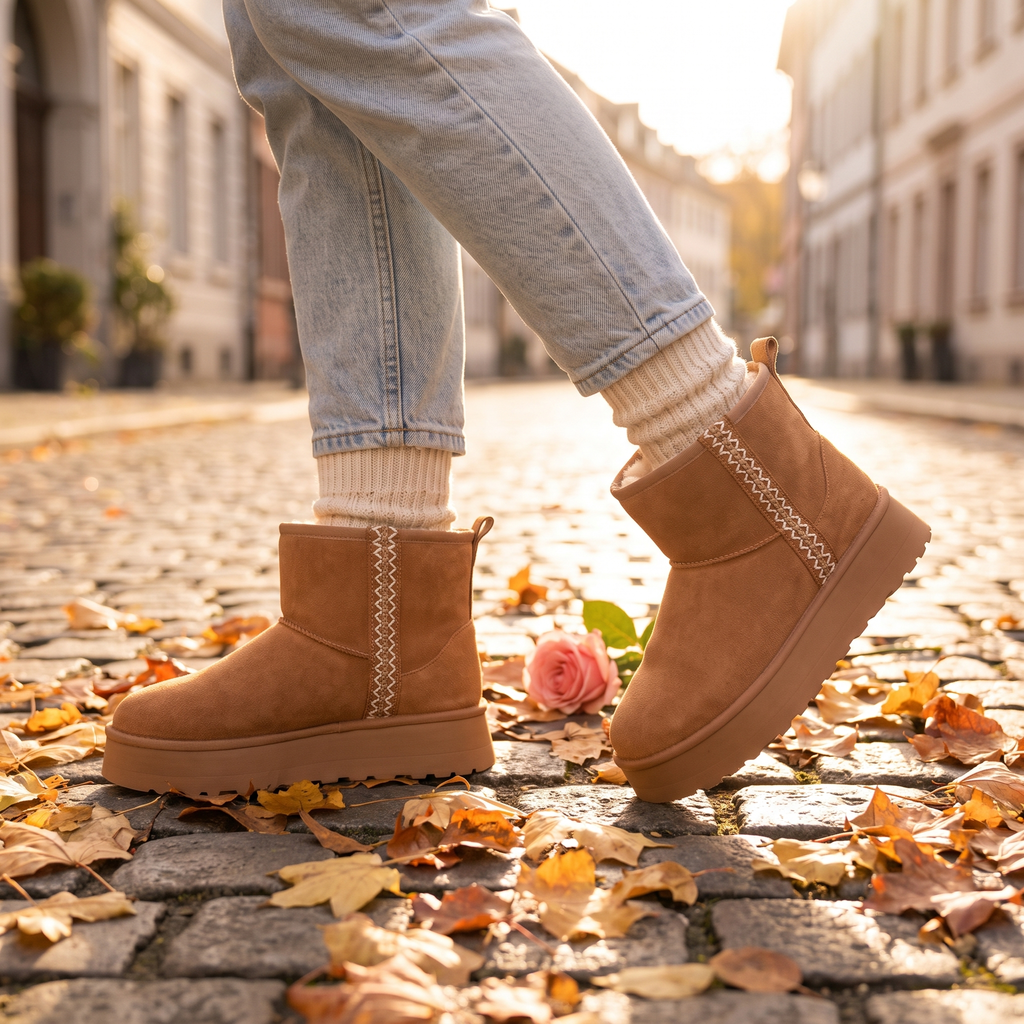 Fleur Mini Platform Suede Boots - Fleur