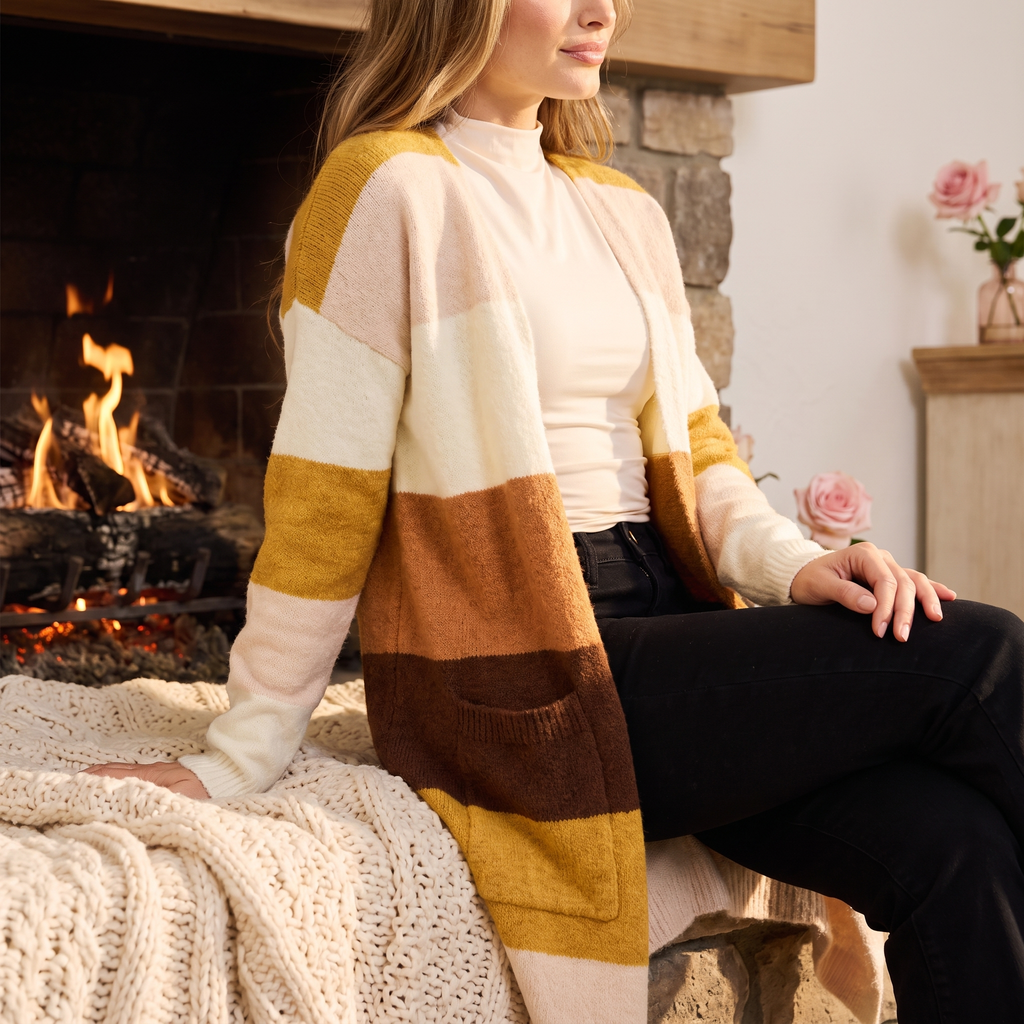 Fleur Color Block Cardigan - Fleur