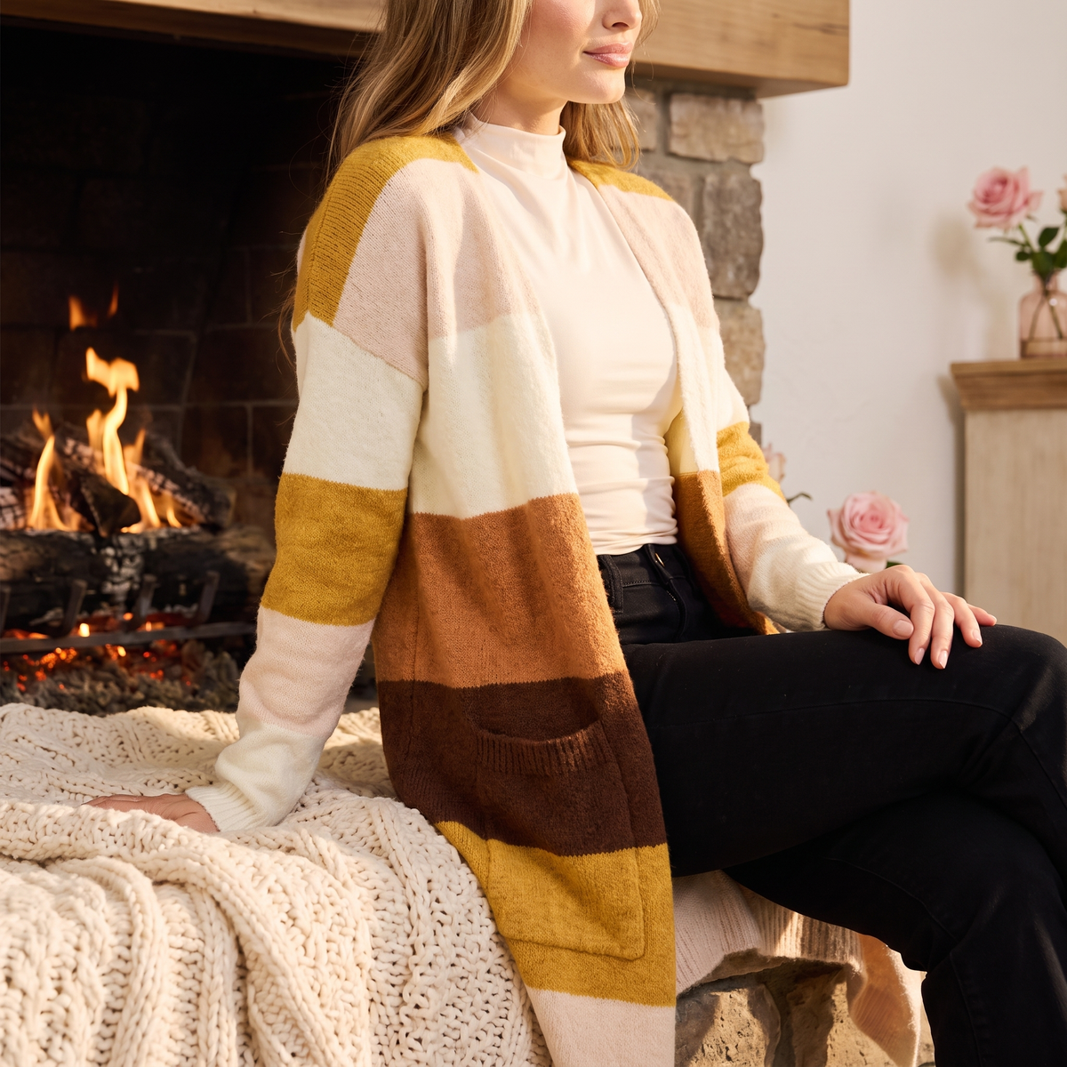 Fleur Color Block Cardigan - Fleur
