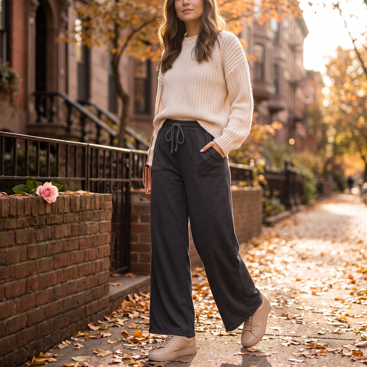 Fleur Everyday Wide-Leg Pocket Pants - Fleur