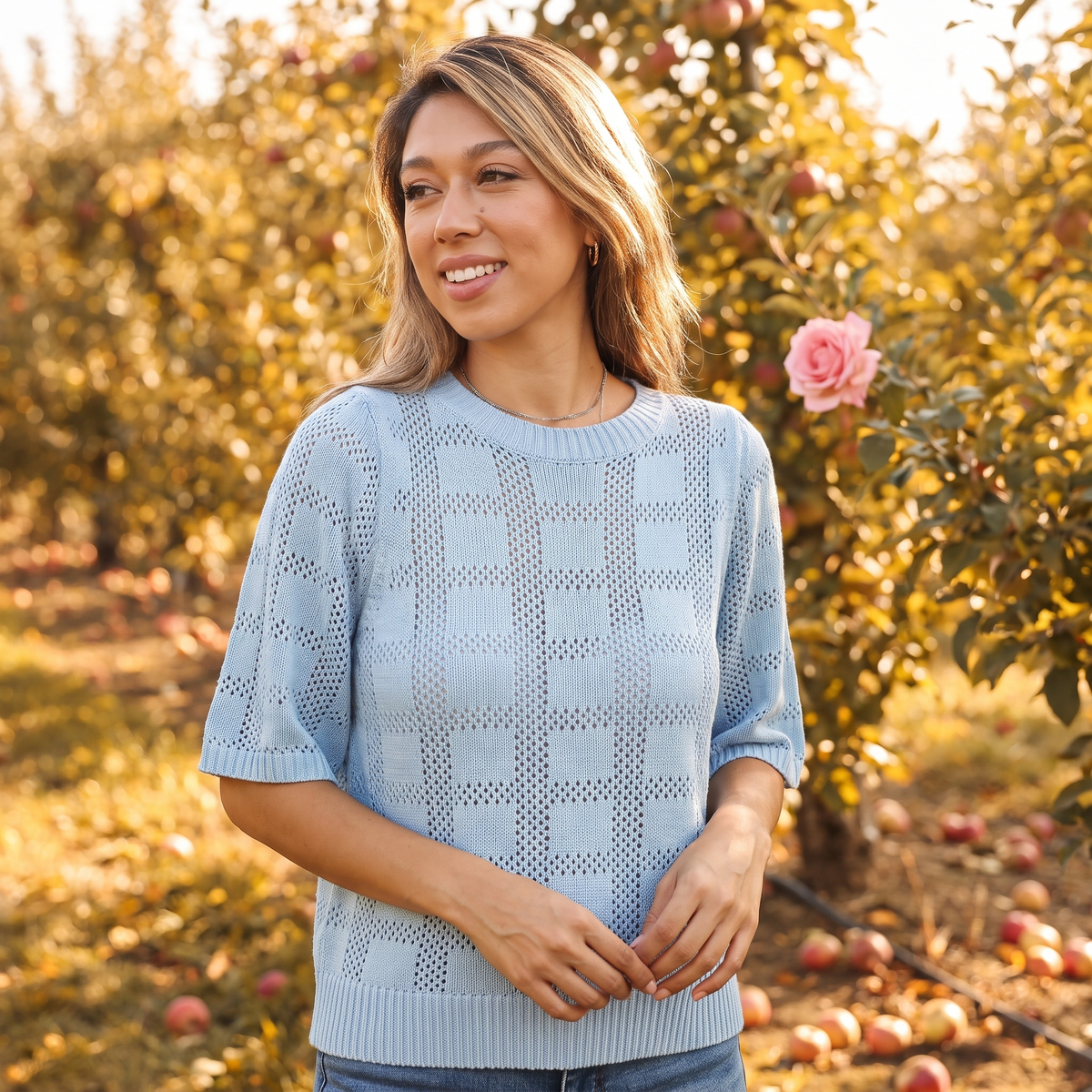 Fleur Ribbed-Trim Knit Top - Fleur
