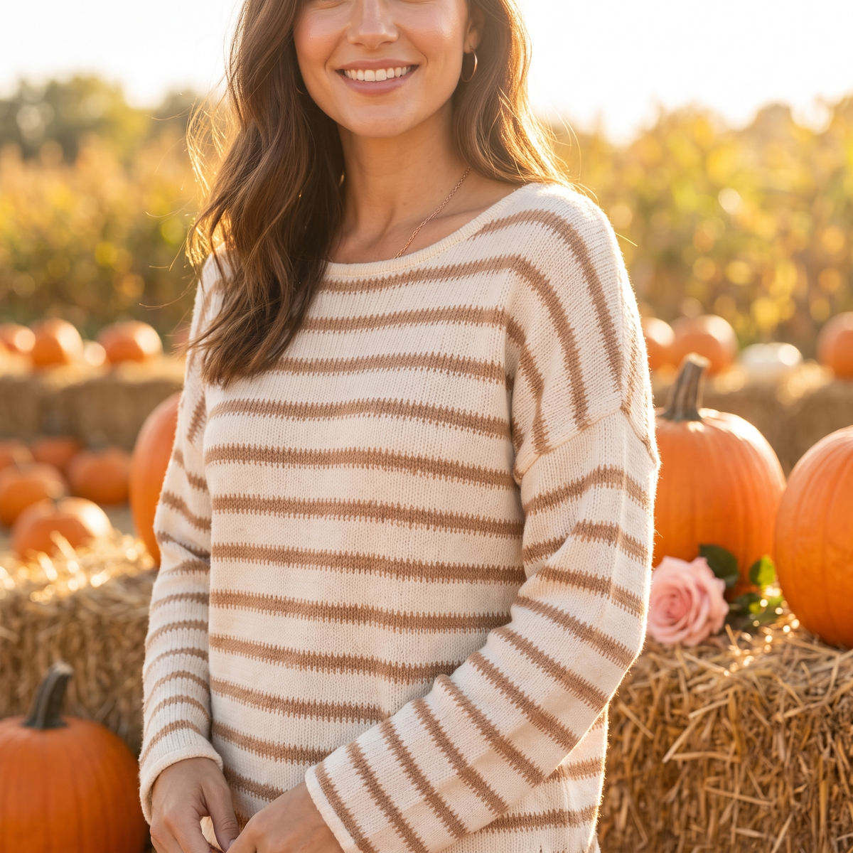 Fleur Striped Boat-Neck Sweater - Fleur