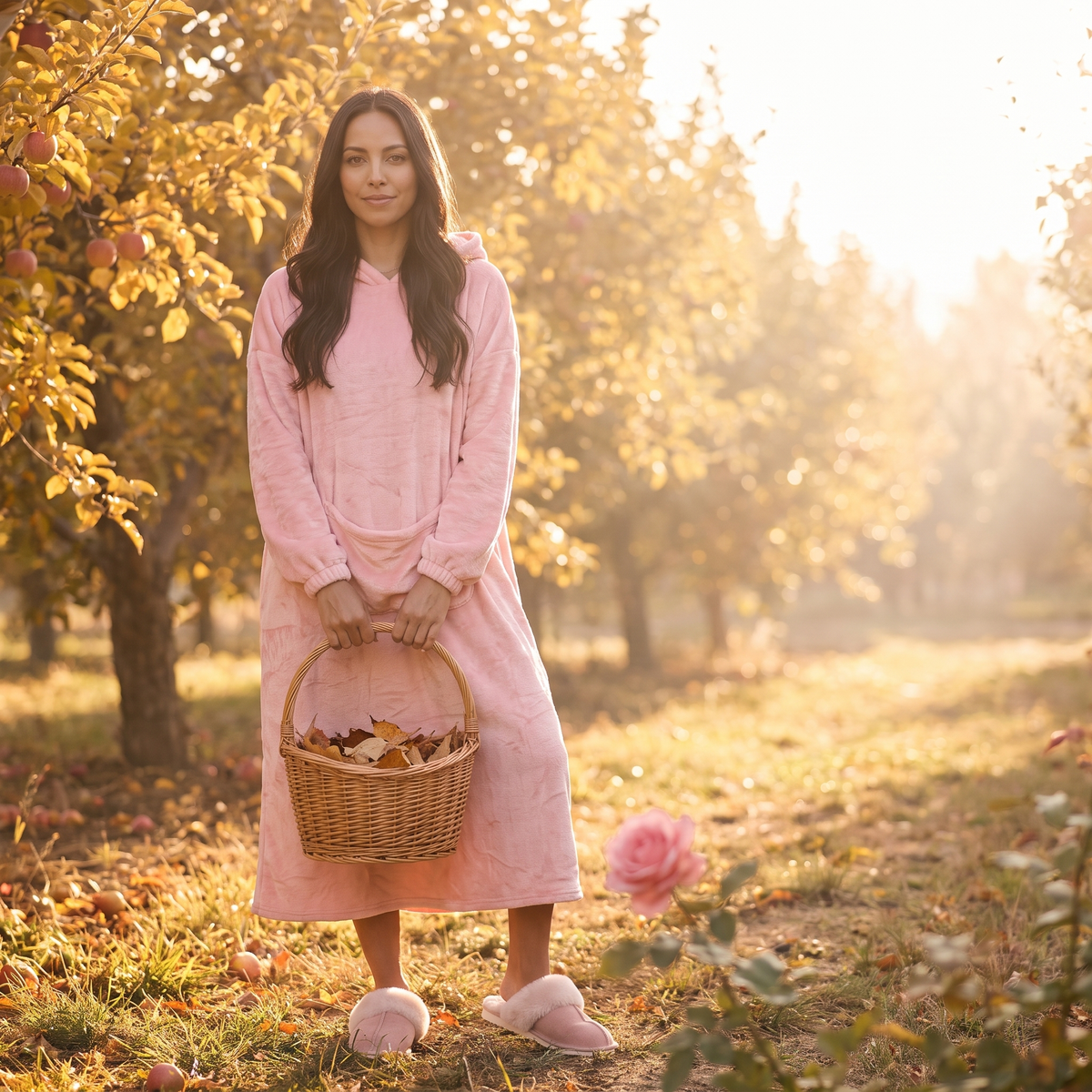 Fleur Hooded Midi Lounge Dress — Fleur editorial