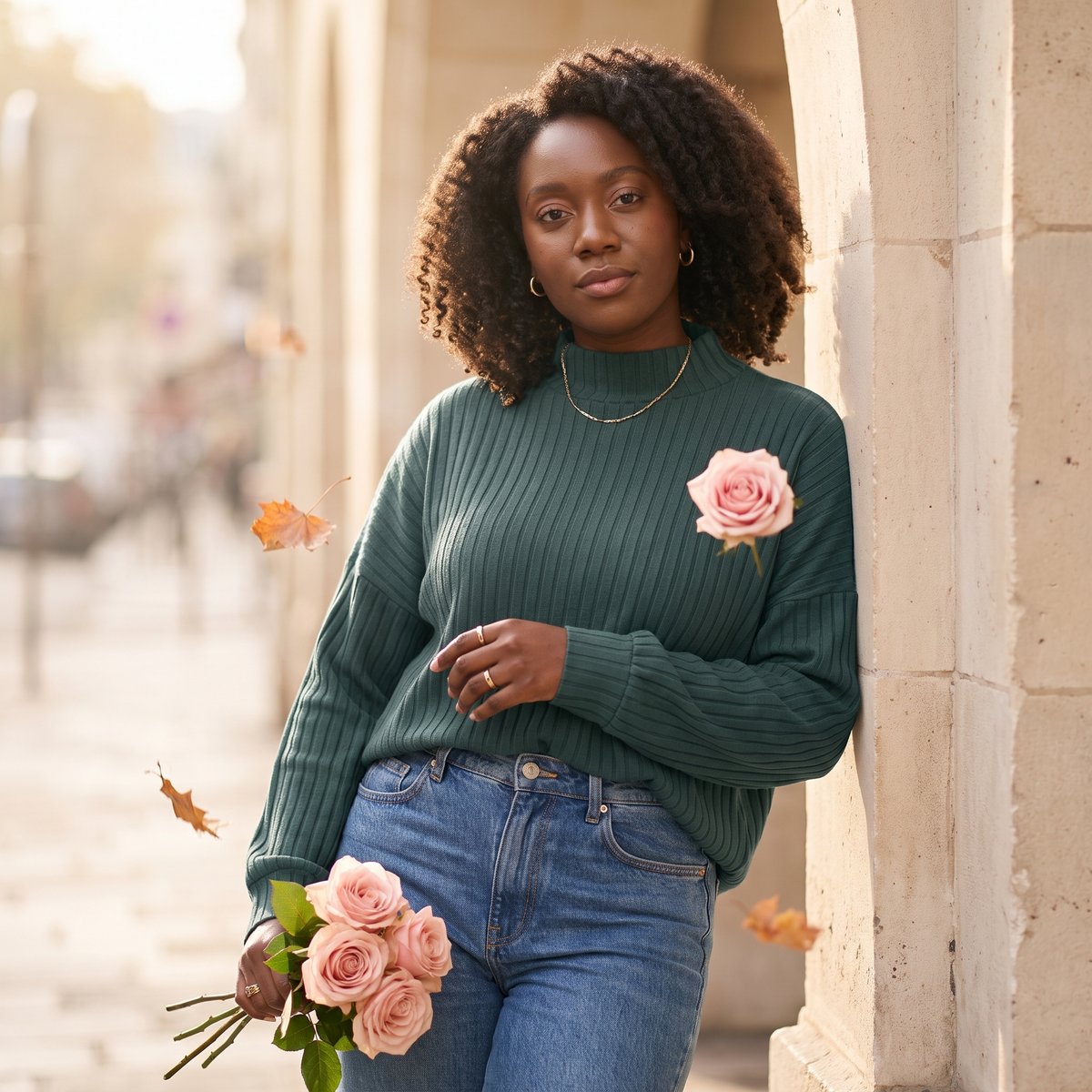 Fleur Soft Ribbed Mock-Neck Top — Fleur editorial