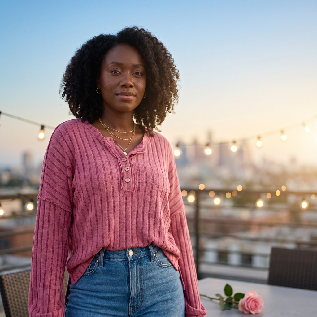 Fleur Ribbed Half-Button Henley — Fleur editorial
