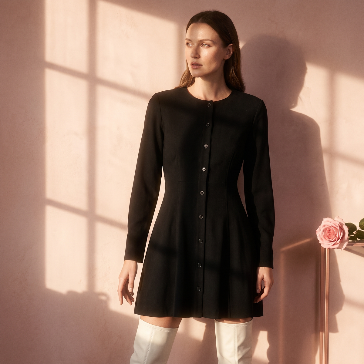 Fleur Long-Sleeve Empire Waist Dress — Fleur editorial