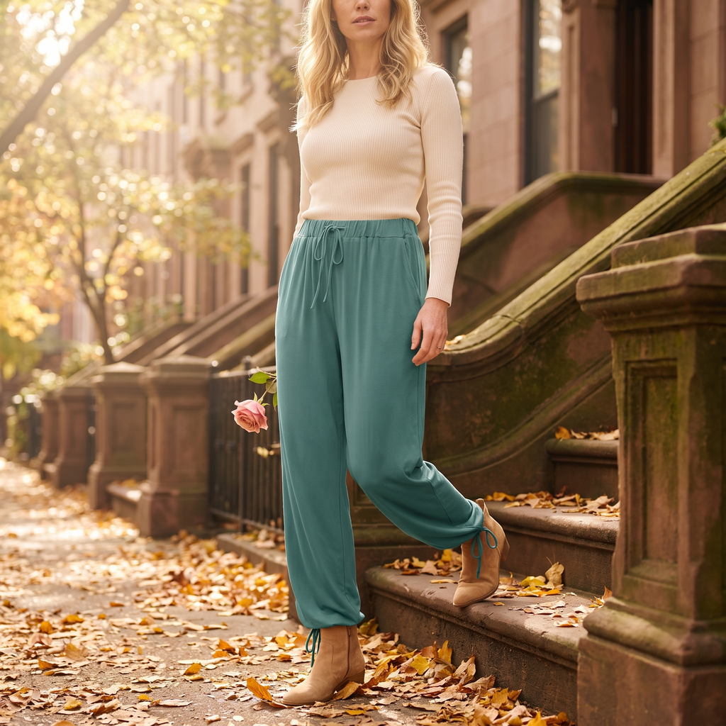 Fleur Soft Drawstring Pocket Pants — Fleur editorial