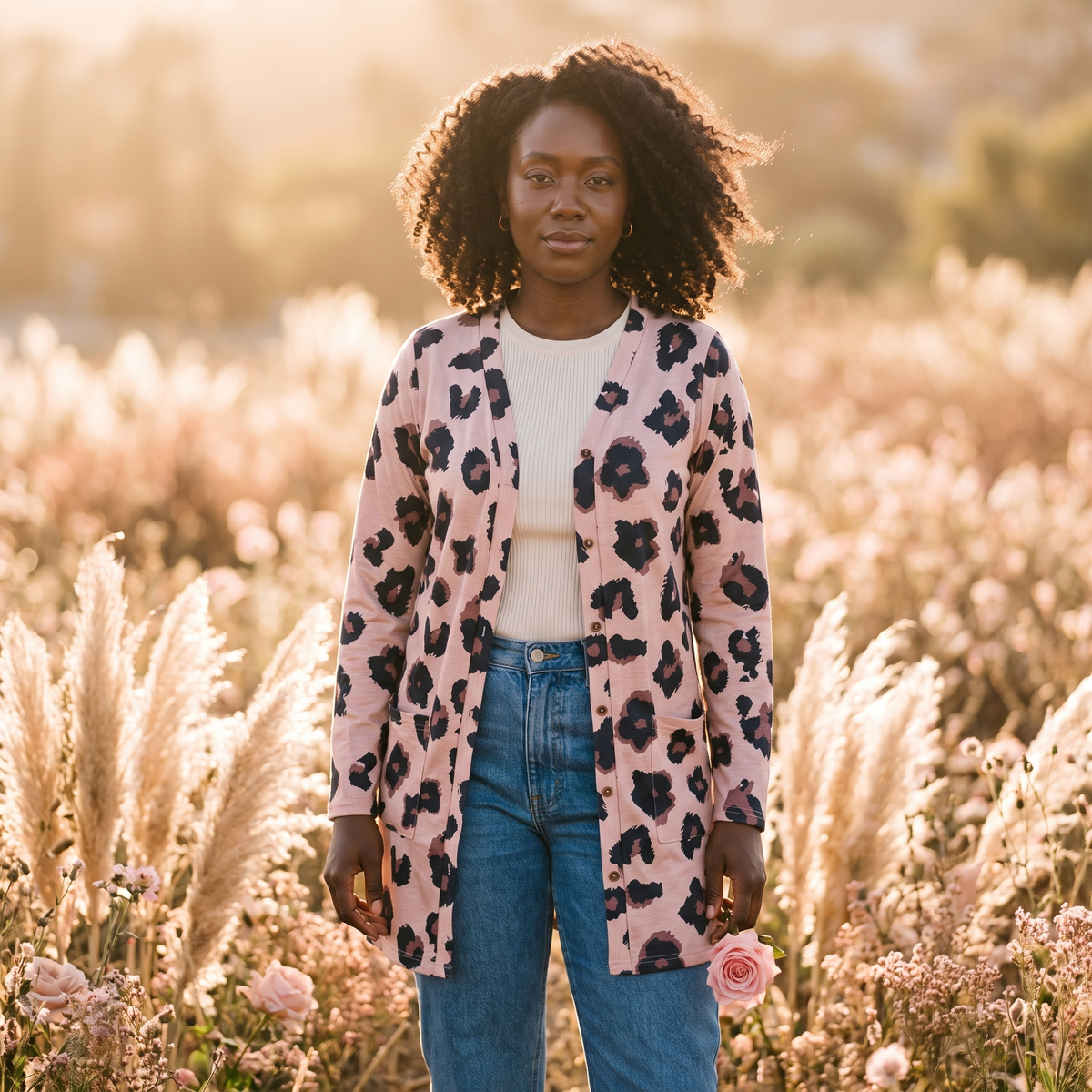 Fleur Printed Longline Cardigan — Fleur editorial