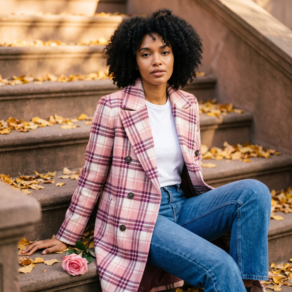 Fleur Plaid Lapel Coat — Fleur editorial